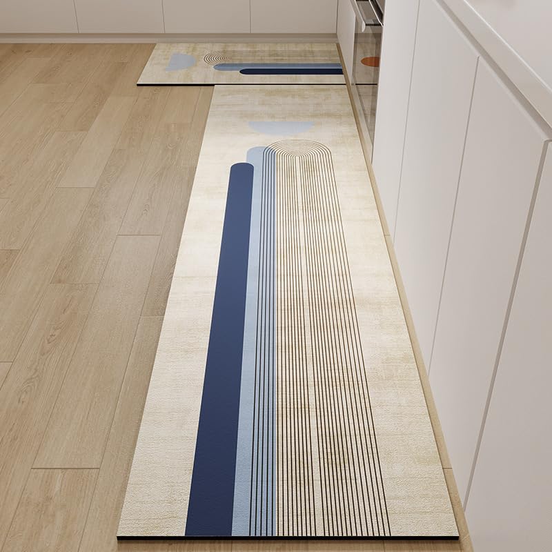 Tapis de salle de bain poils longs bleu foncé pour sortie de douche