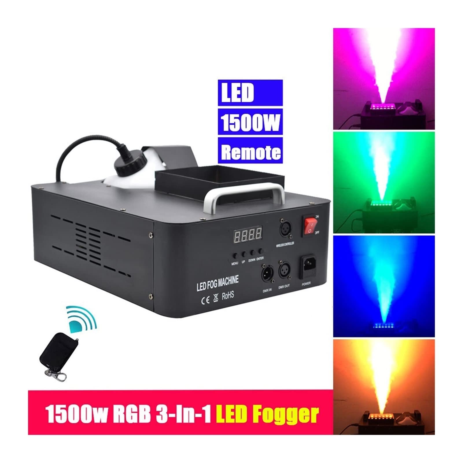 Maszyna do mgły 1500W Machine Machine. LED RGB 3- W 1 2. 5L DMX512. Maszyna dymna z Light Light Professional Stage Machine Idealny na imprezę Halloween ślubny i efekt sceny