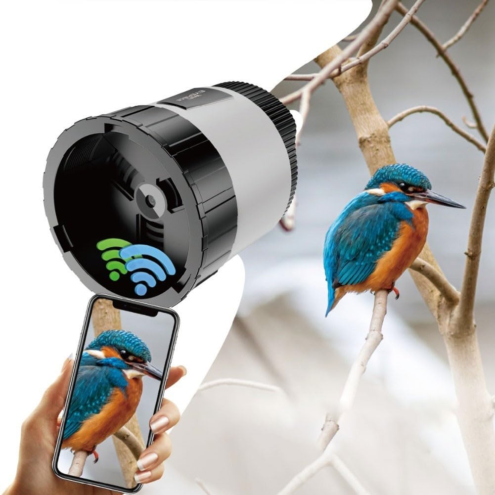 Cámara ocular electrónica 2K FHD con WiFi, pantalla TFT de 2,0 pulgadas, prismáticos y telescopios, microscopía, batería de 150 min, tarjeta TF de hasta 256 GB, color blanco