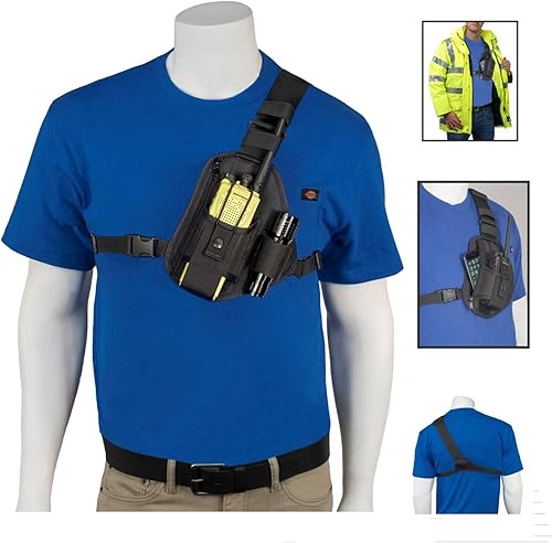 Miniatura 3 de RCH-101U - Arnés universal para radio de pecho, bolsa individual ajustable para radios bidireccionales, Motorola y Walkie Talkies, fabricado en