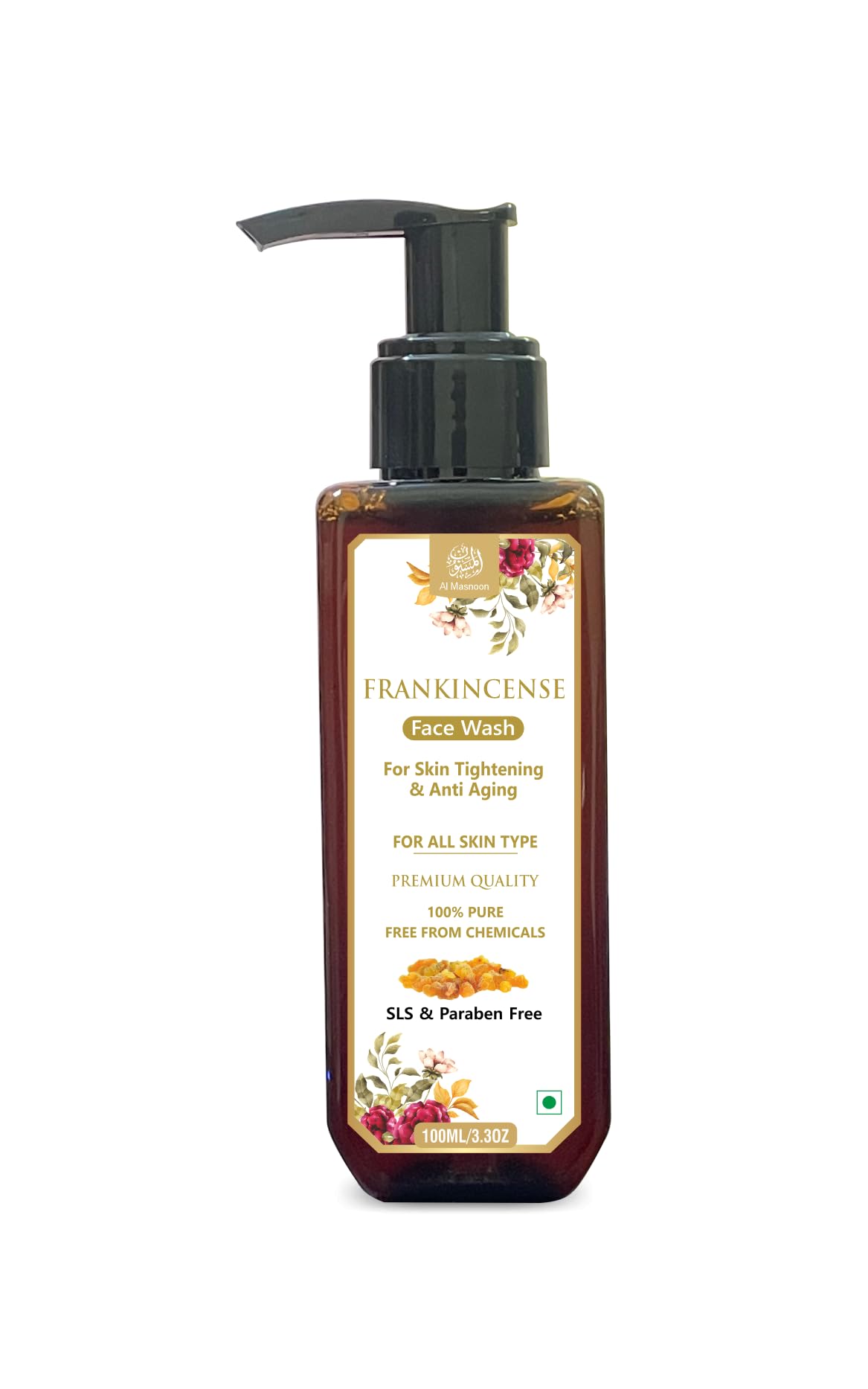 AL MASNOON Frankincense Face Wash 100ml (Pack of 1) / 100% Natural & Sls Paraben Free