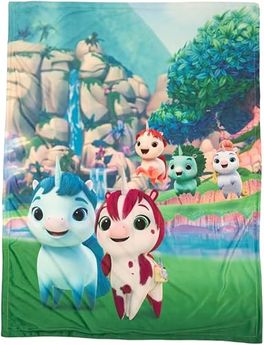 Franco DreamWorks Not Quite Narwhal - Manta de microvisón de felpa supersuave para niños, 46 x 60 pulgadas, (producto oficial con licencia)