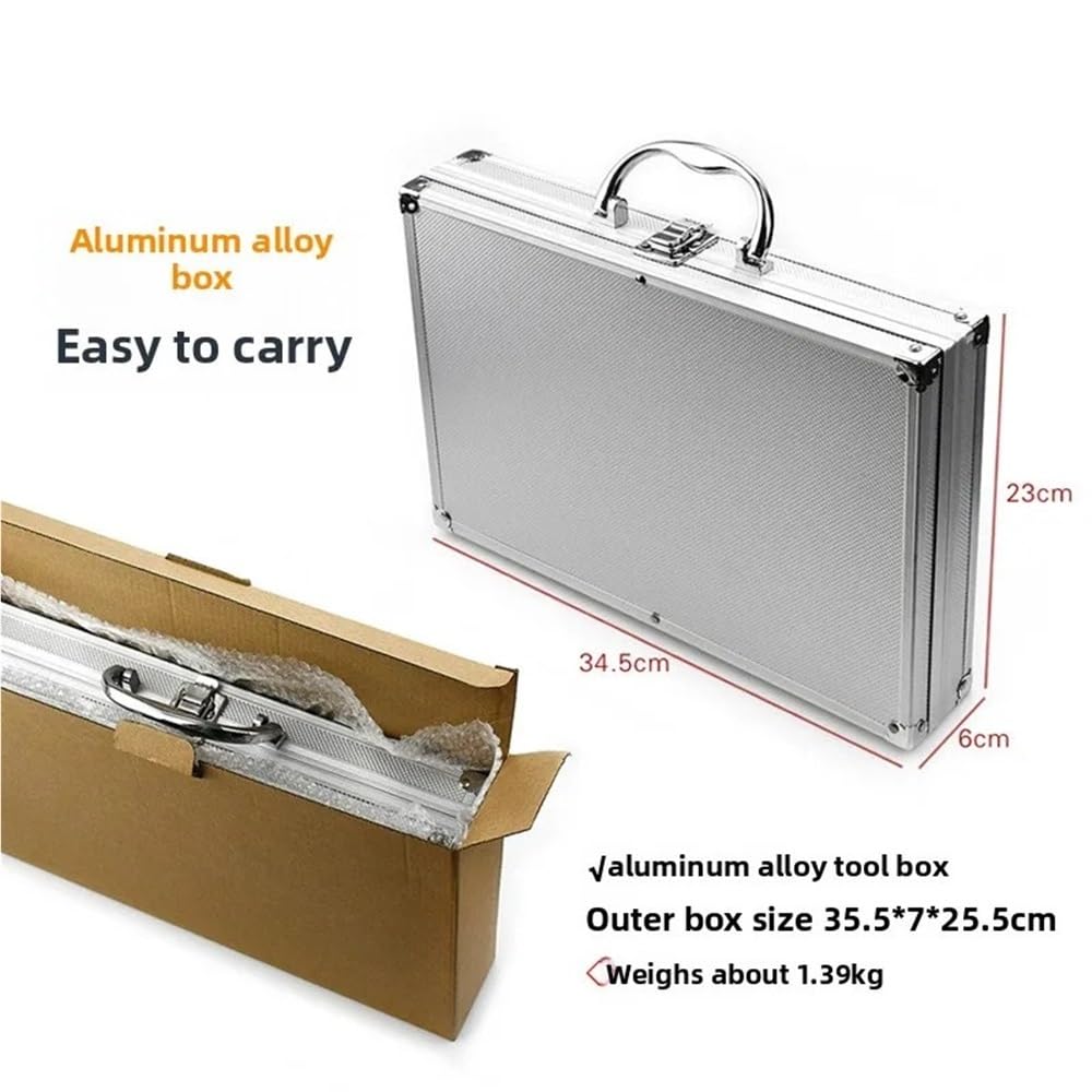 Professionelles Komplettset für Uhrenreparaturen – Aluminiumlegierungsbox für mechanische und Quarzuhren (gelb)