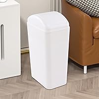 Vista 4 de Esdiplot - Cubo de basura de plástico de 3.5 galones con tapa abatible superior, tapa abatible delgada, papelera