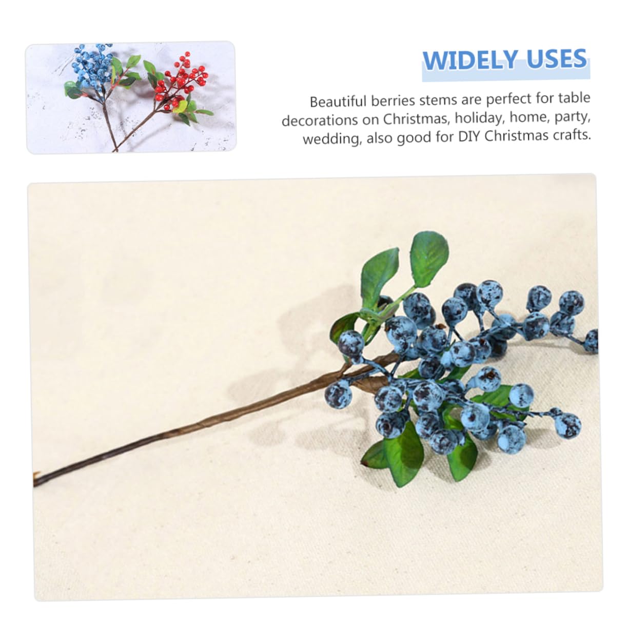 Cabilock 20 Piezas Artificiales Manualidades navideñas Christmas Decorations selecciones de de Navidad ramita de Decoración navideña de Acebo Falsas Educación física