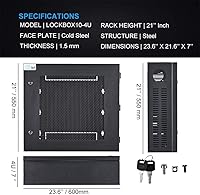 Vista 5 de Kenuco Caja de seguridad de acero de calibre 16 resistente DVR y Swing Open Top 24 '' x 21 '' x 7 '' - (negro)