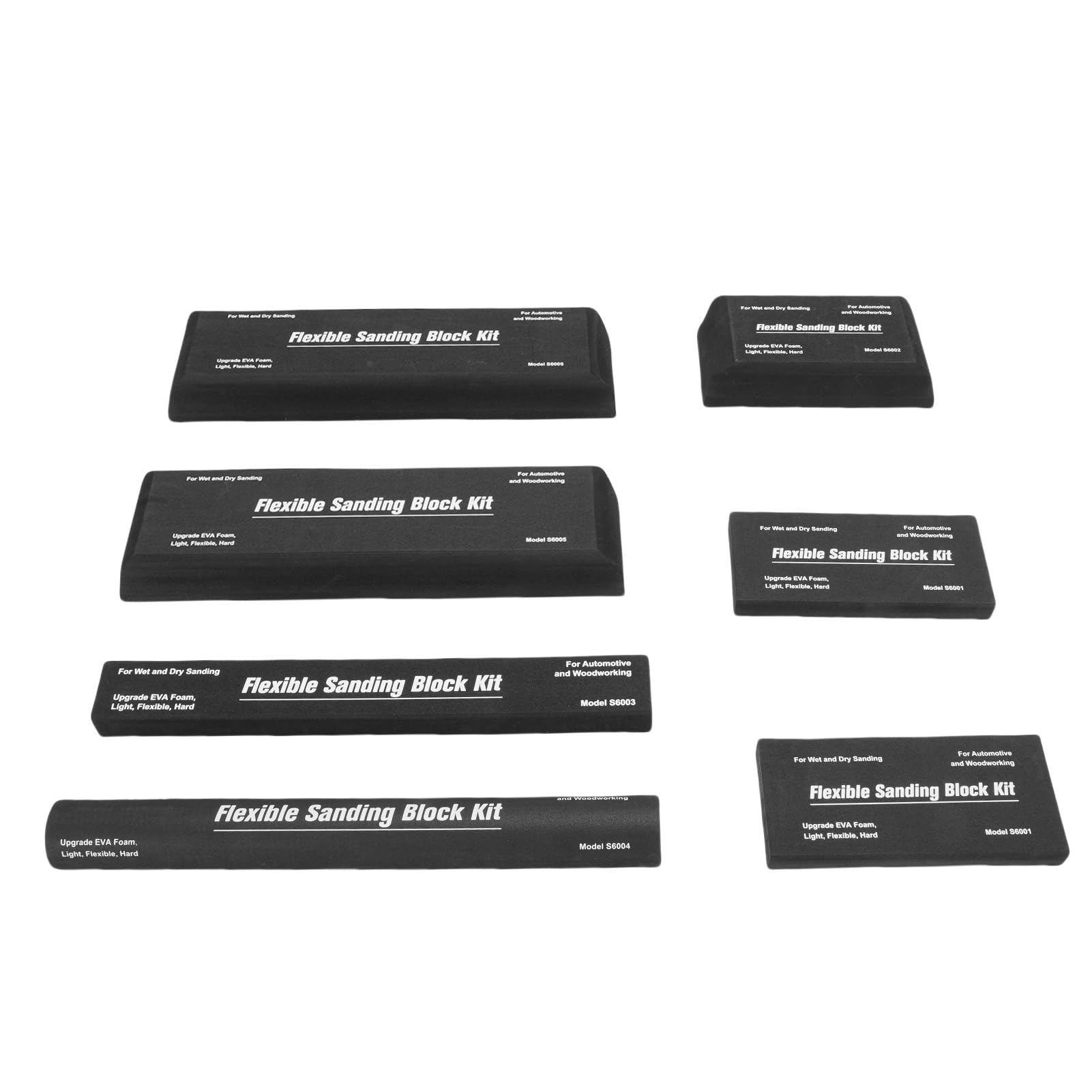 7pcs Elastyczny Zestaw Blokowy Szlifierzy EVA, Suche Mokre Ręczne Bloki Szlifierskie z 7pcs Sanding Paper, Sanding Blocks Auto Body for Automotive Can Odnawiający obróbkę