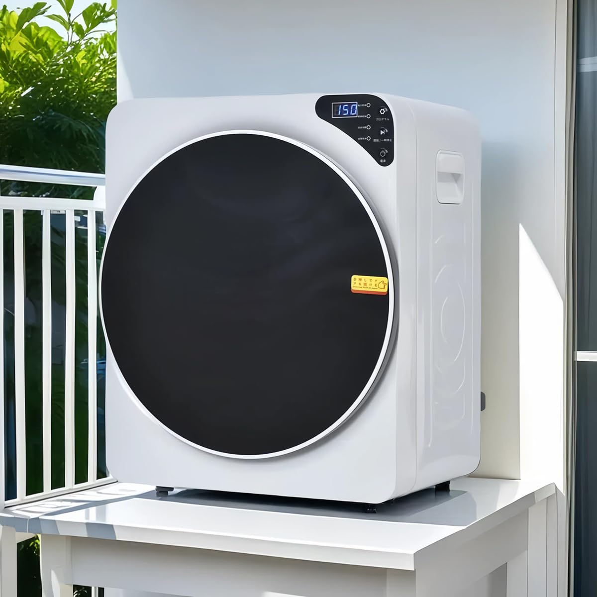 Simpolu 小型衣類乾燥機 4kg ホワイト 静音 LED液晶 工事不要 Amazon | Simpolu 衣類乾燥機 小型 4kg タッチパネル操作 除湿 ミニ