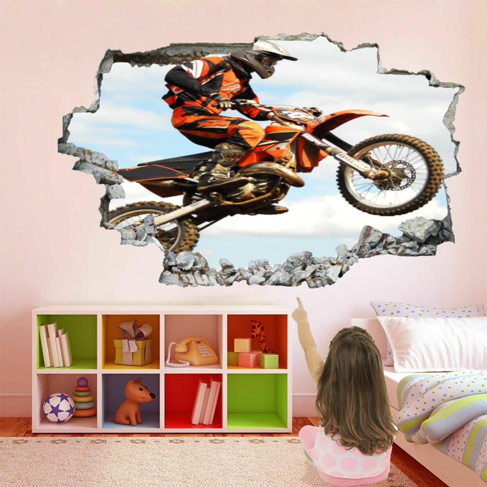 Décoration murale 3D, voiture de course amovible autocollant mural salle de sport étanche décalcomanies murales trou mural décalcomanie pour filles enfants chambre papier peint mariage décor cadeau