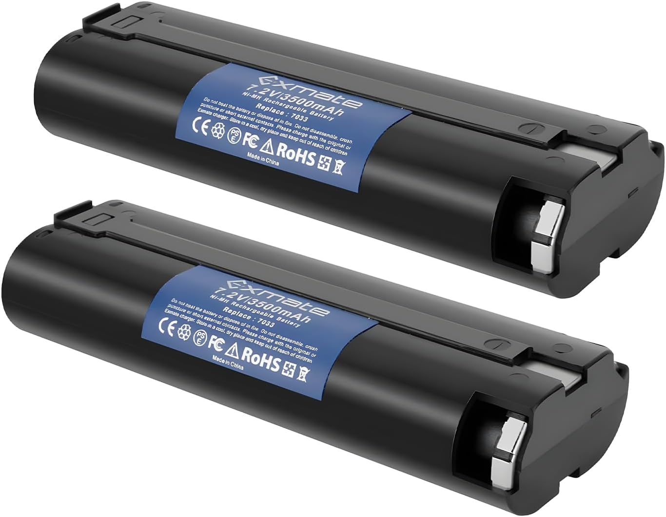 Exmate 2 Pack 7.2V 3.5Ah Ni-MH Battery Compatible with Makita 7000 7002 7033 191679-9 632002-4 632003-2 192532-2 192695-4 6010D 6172D DA3000D 6018D 6019D 9500D DA301D 6073D ML702 Cordless Tool