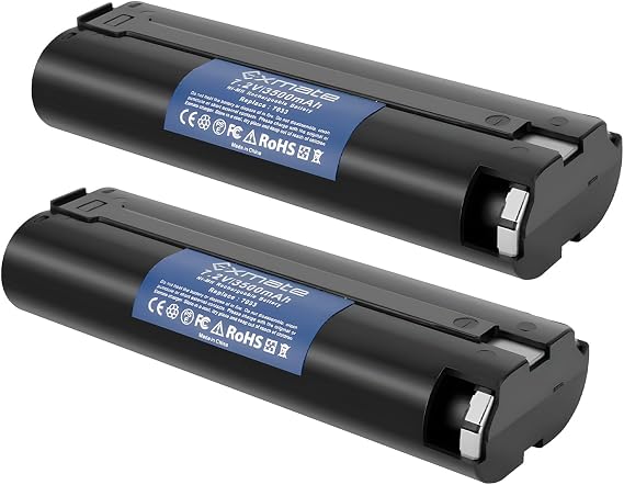 Exmate 7.2V 3.5Ah Battery for Makita 7000 7002 7033 191679-9 632002-4 632003-2 192532-2 192695-4 6010D 6172D DA3000D 6018D 6019D 9500D DA301D 6073D ML702 Cordless Tool 2Pack
