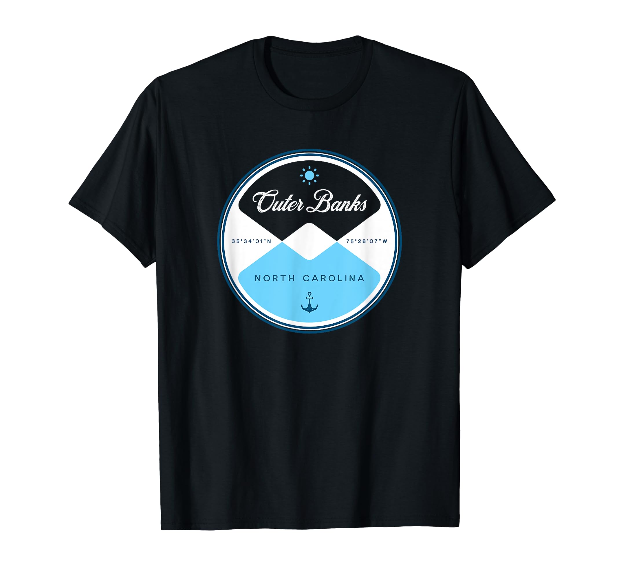 Outer Banks North Carolina Retro Trendy ThrowbackOuter Banks North Carolina NC Circle Graphic T-Shirt
