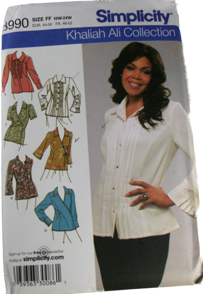 Patron de couture Simplicity 3990 chemisier sans pli pour silhouette curvy