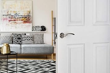 Designer Levers Florentina Lever on Rose Door Handle, Polished Chrome