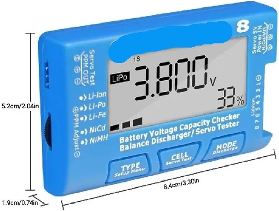 Digital Battery Capacity Tester RC CellMeter8 2-8S Servo Lithium Polymer Lithium Dragon NiMH Battery Voltage Tester