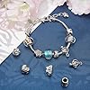 NBEADS 120 Stück Legierung Europäische Perlen, 12 Stile Antike Tibetische Silber Spacer Beads Charm Großes Loch Ketten Perlen Für DIY Schmuckherstellung #4