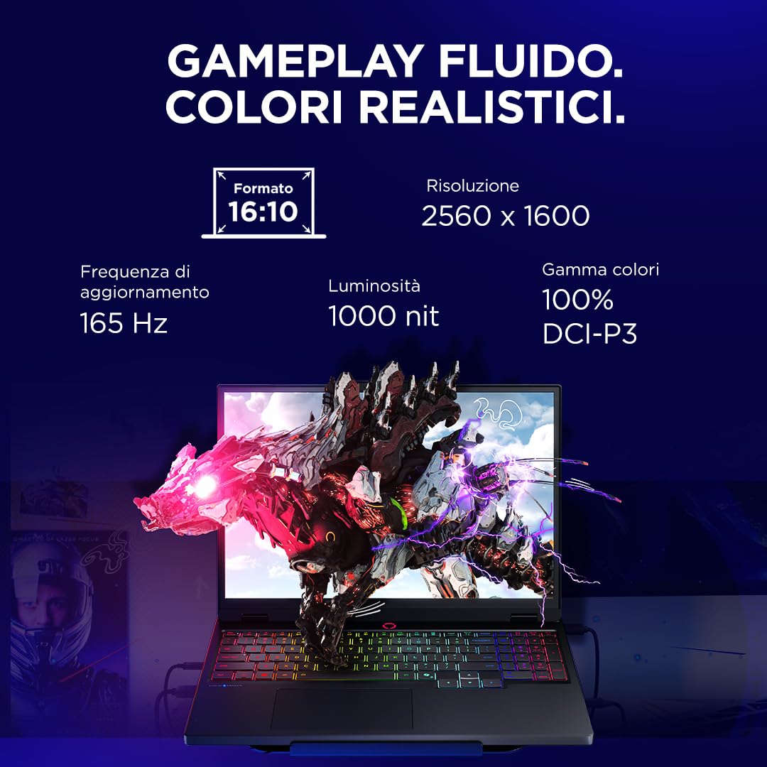 Lenovo Legion 5 Gaming Notebook OLED WQXGA 15" 165Hz, NVIDIA GeForce RTX 5070 8GB, Intel Core Ultra 9 275HX, RAM 32GB, SSD 1TB, Windows 11 Home, Tastiera RGB - Laptop Gaming Alte Prestazioni