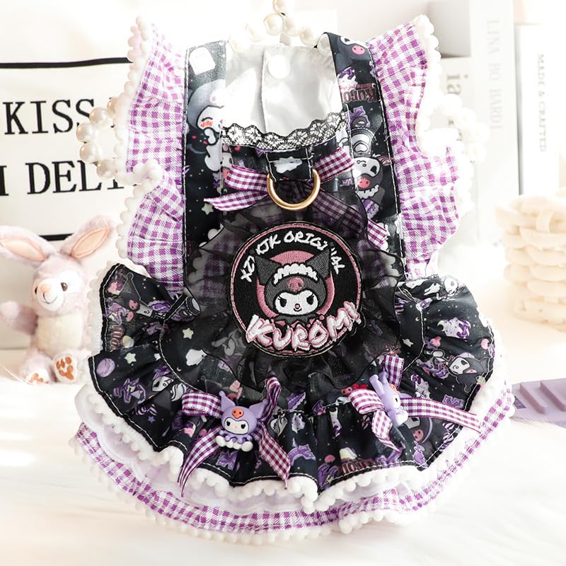 Amazon.com : Dog Princess Dresses Kuromi for Small Dogs Lolita Clothes Goth  Lace Costume Pet Girl Cute Coat Outfits Fall Costumes (XS,Black) : Pet  Supplies