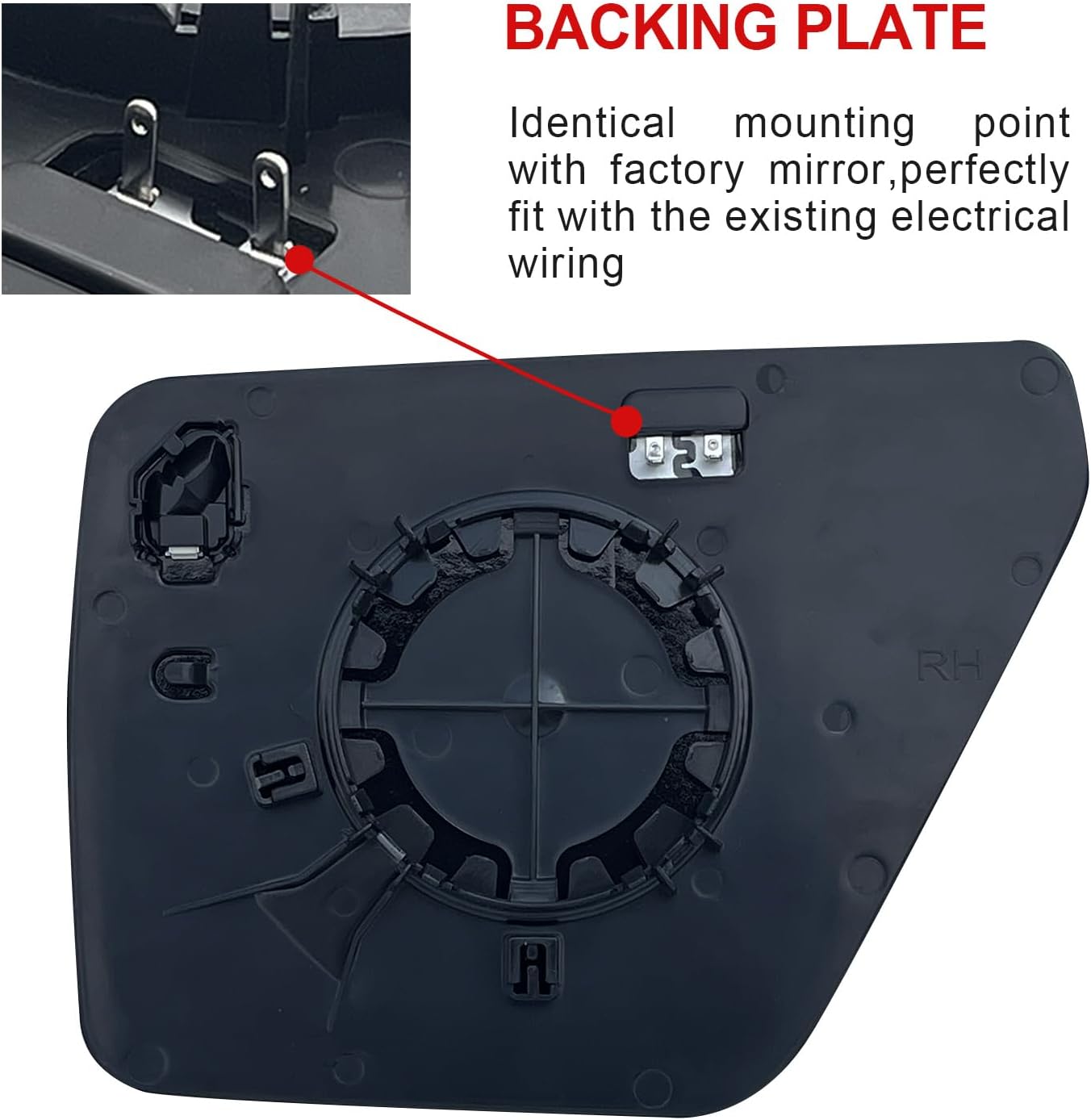 Passenger Side Mirror Glass Compatible with Ford F150 2022 2023 Mirror - With Rear Holder，Blind Spot Detection, Power Heated