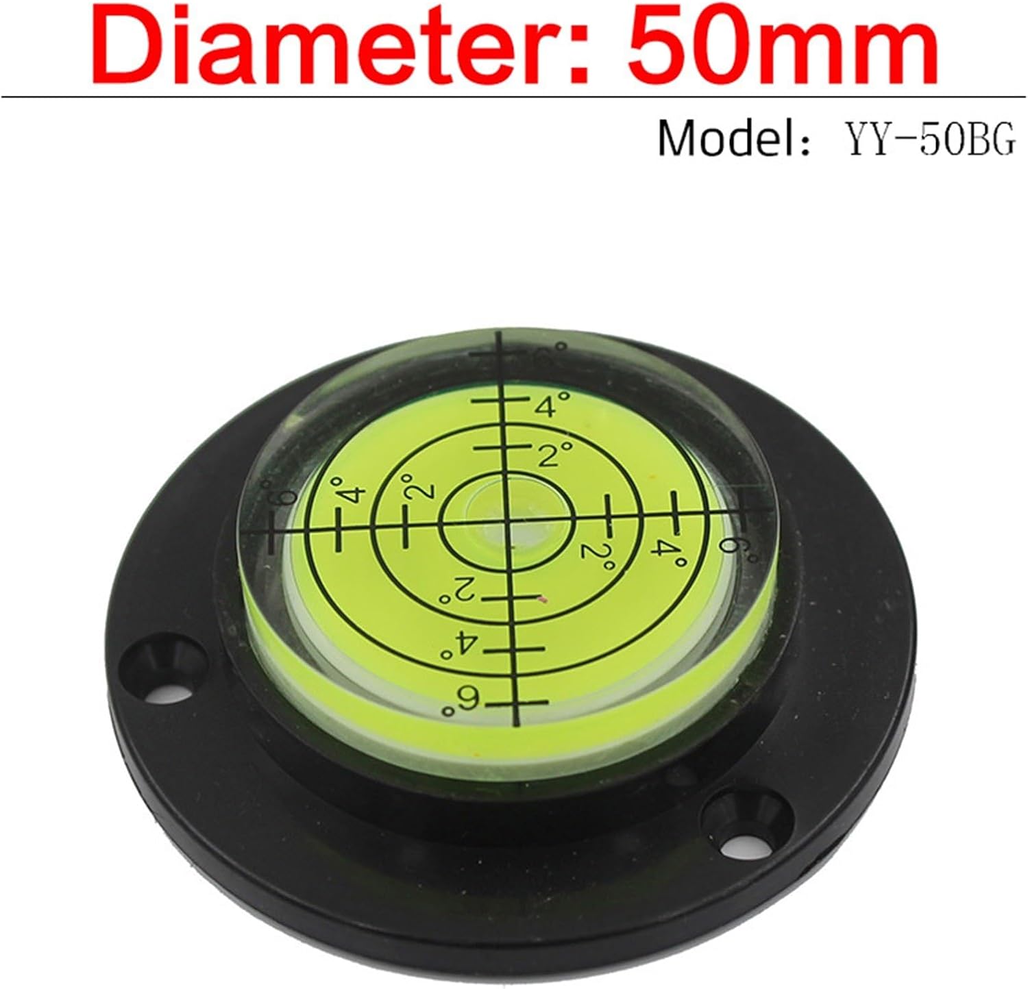 1pc Scope Bubble Level Precision Level Bubble with Mounting Holes Spirit Level Bubble Green Color(50mm Black)