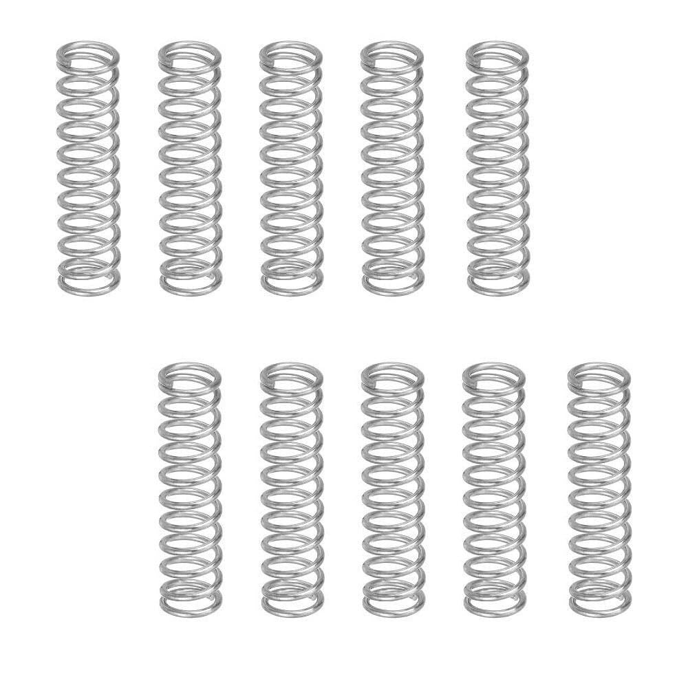 Ressorts de compression, ressorts de rechange, Lot de 5 ressorts compression en acier inoxydable, fil 4 mm, argent, plusieurs tailles(4.0X38X20mm)