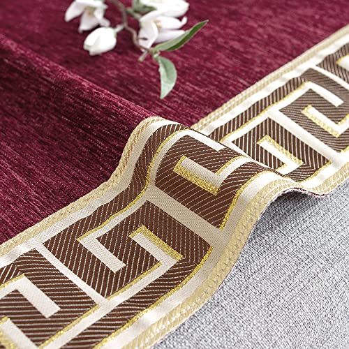 Stacypik 1Pc Luxury Solid Red Sofa Cover For Dogs,Kids,Cats,Couch Covers For 2-3 Cushion Love-Seat,Sectional Sofa Thick Couch Protector With Jacquard Edge -71" X118" #TOP7