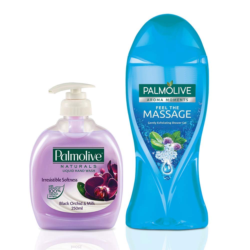 Palmolive Naturals Hand Wash Black Orchid & Milk - 250 ml Pump with Palmolive Thermal Spa Mineral Massage Shower Gel - 250ml