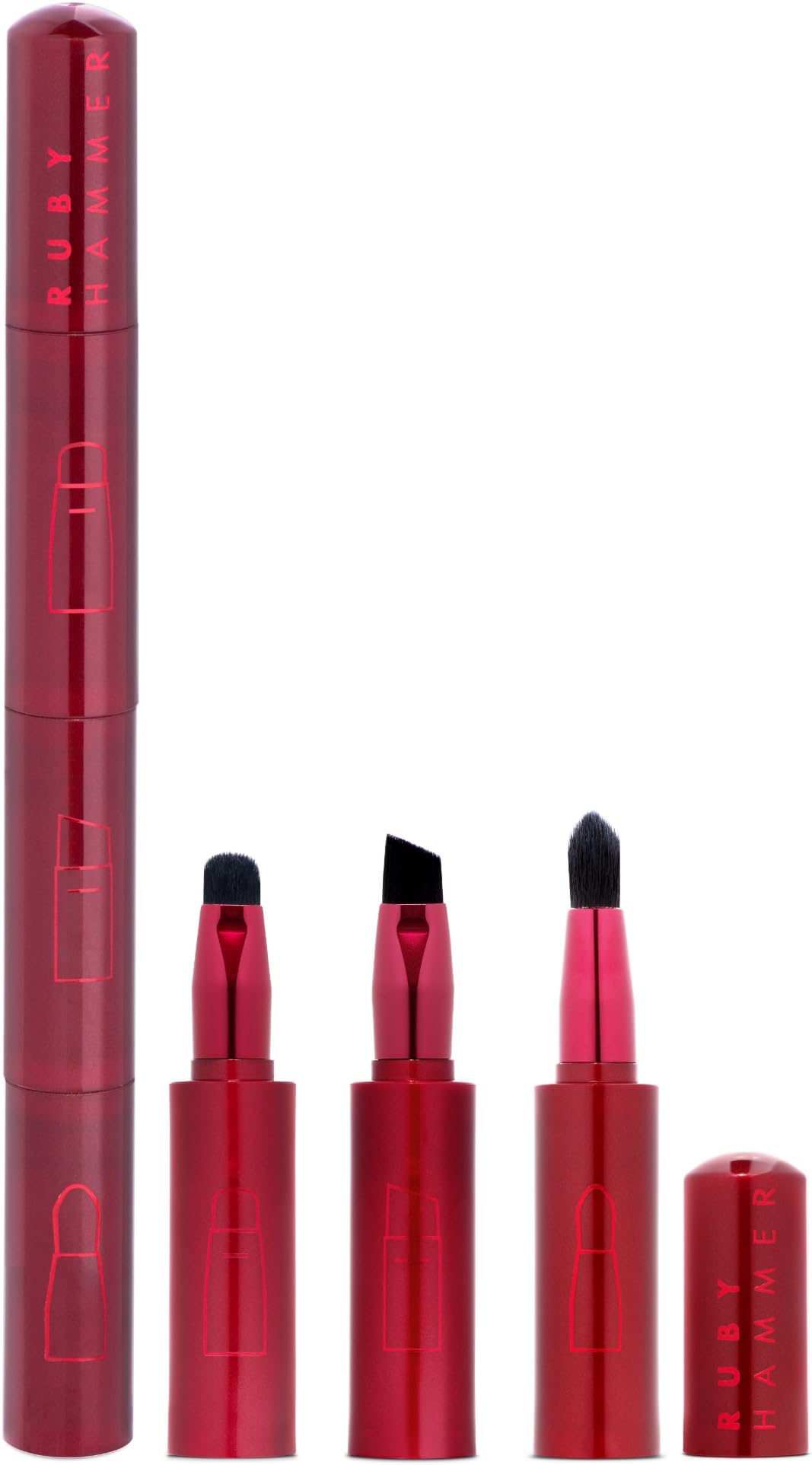 3-in-1 Magnetic Makeup brush set 01 | Interchangable & portable | Award winning- designed by Make up artist Ruby Hammer MBE
