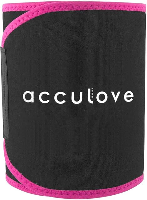 acculove Waist Trimmer Belt Waist Trainer for Women and Men Slim Body Sweat for Weight Loss Stomach Fat Burner Adjustable Belly Band Lumbar Support Neoprene Wrap with Sauna Suit Effect Black