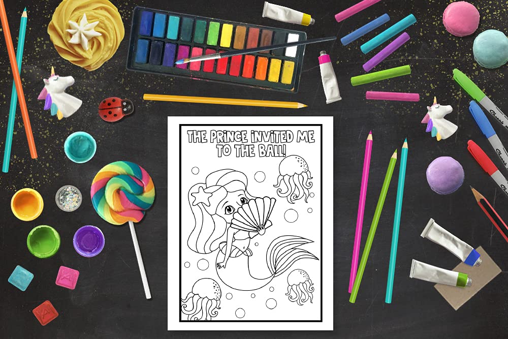 Mermaid Coloring Book for Kids: 35 Cute Illustrations for Children Ages 3-10