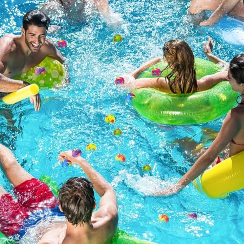 Wasserball 8 Stück, Wasserspielzeug Kinder, Wasserbomben Wiederverwendbar, Pool Spielzeug, Wasserspielzeug Kinder Outdoor, Beachball Set perfekt für Pool, Wasser,Strand und Meer (zufällige Farbe)