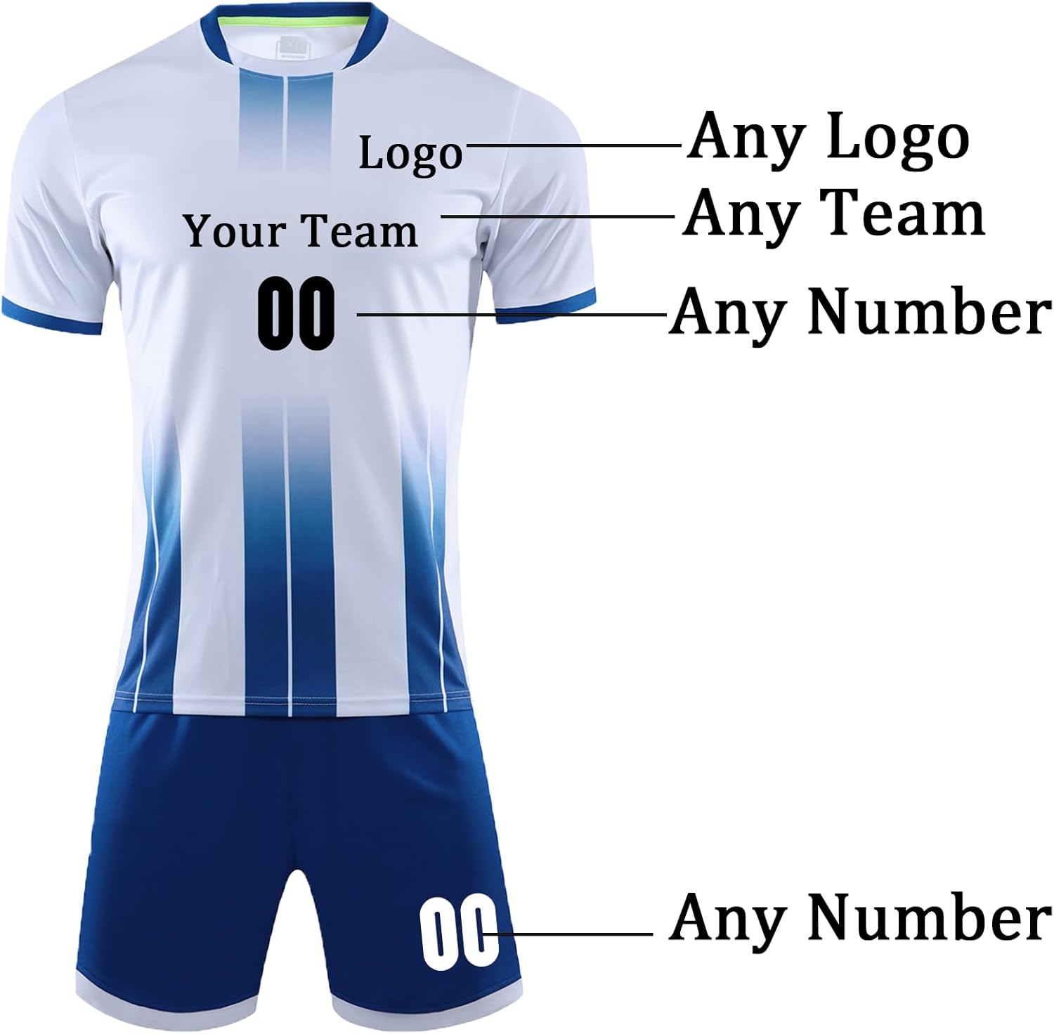 Custom Soccer Jersey Sports Team Training Soccer Uniforms Personalized Name Number Logo Soccer Jerseys for Kids Youth Men - Image 3