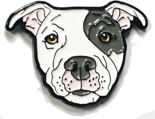 Pin de solapa de esmalte blanco Pitbull American Bully Pit Bull Terrier raza perro amante esmalte