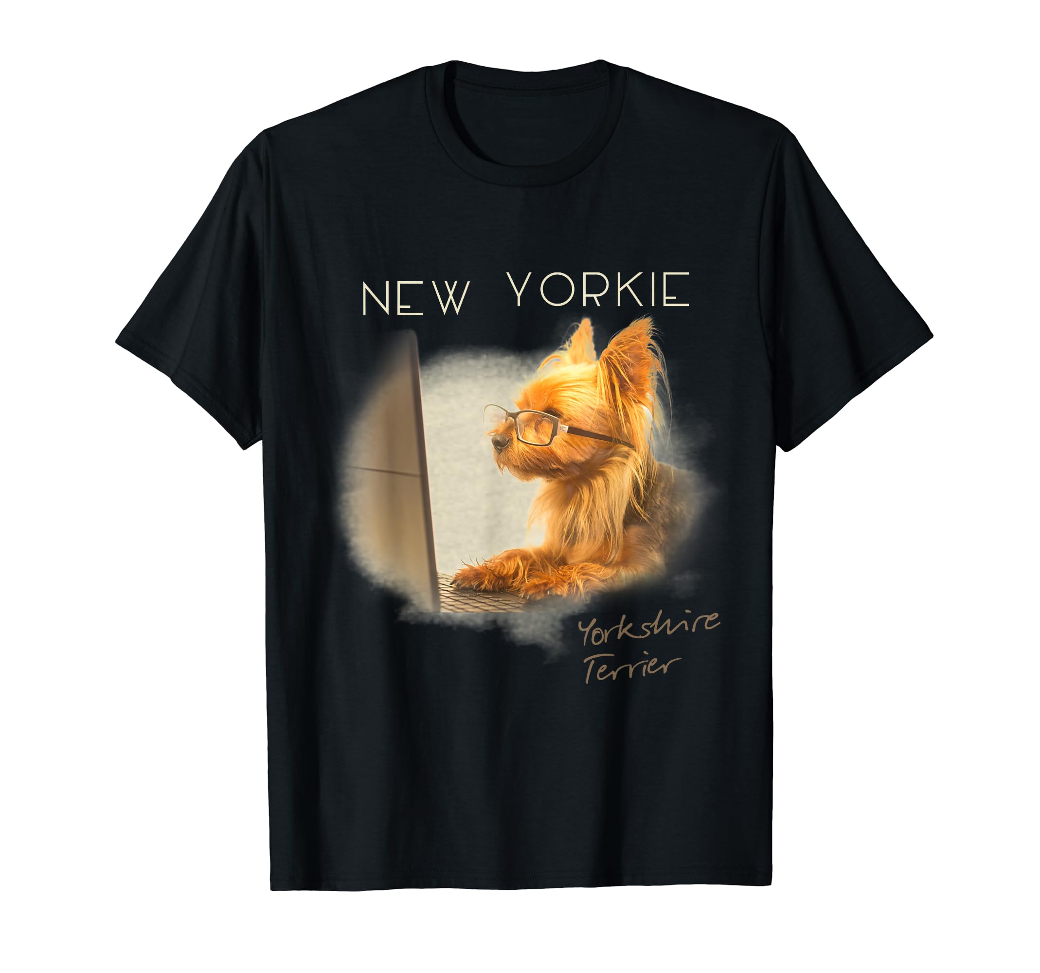 New Yorkie Smart Yorkshire Terrier With Glasses T-Shirt