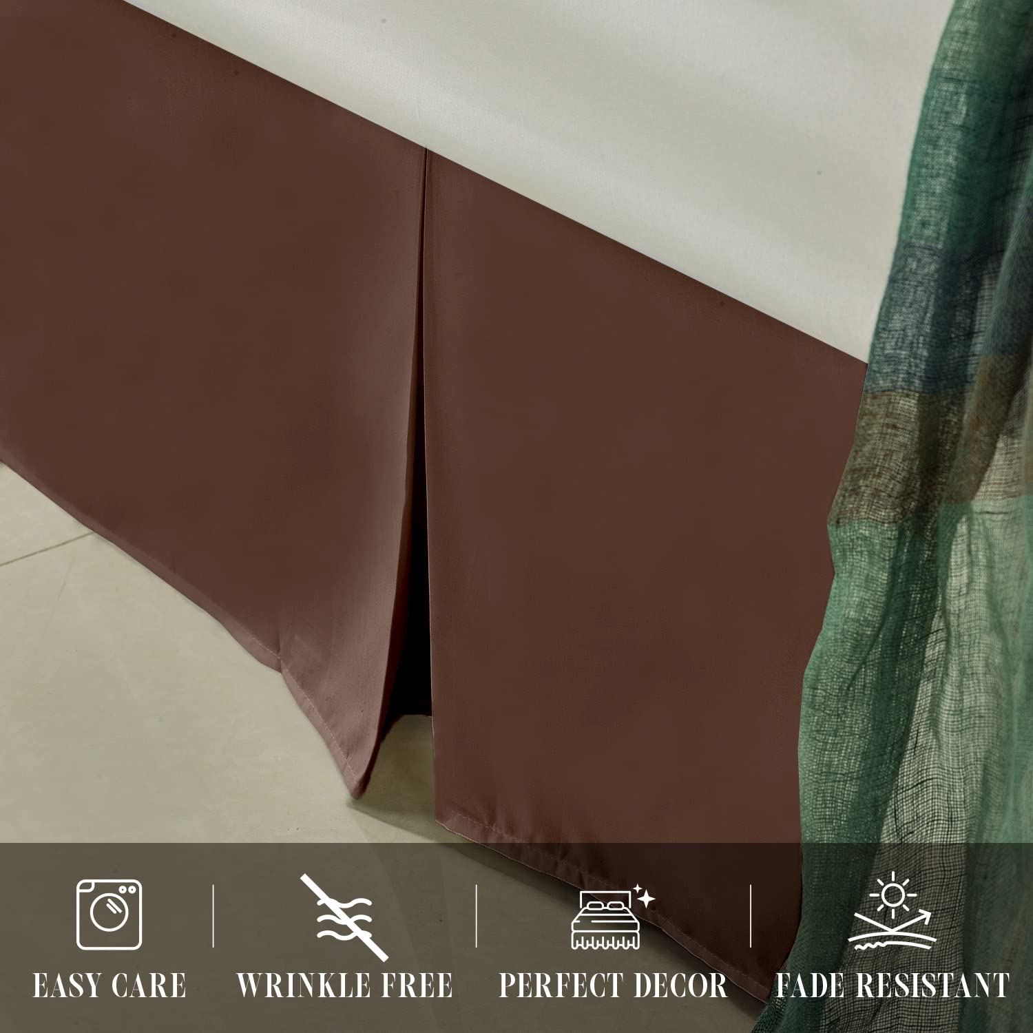 Elegant Comfort 1500 Thread Count Wrinkle & Fade Resistant Egyptian Quality Bed Skirt/Dust Ruffle – Pieghettato da 35,6 cm Drop, King, Aqua