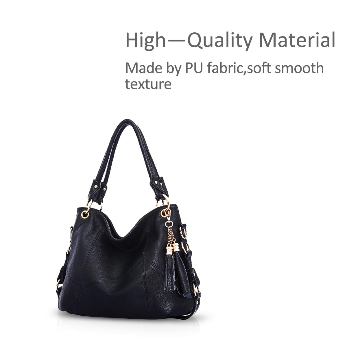 NICOLE & DORIS Sac à Main pour Femme Sac à bandoulière pour Femme en Cuir Sac fourre-Tout avec Pompon