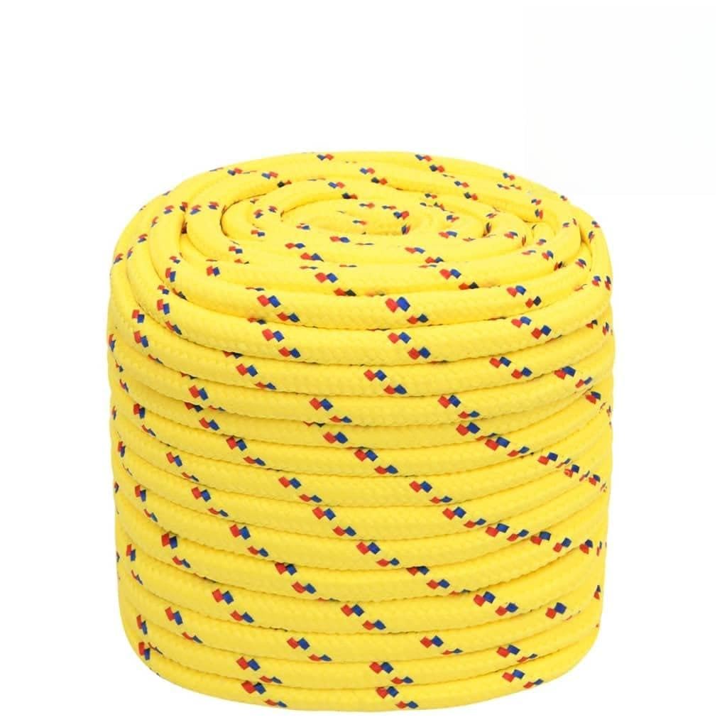 Corda per Barca Gialla 16 mm 25 m in Polipropilene,Corda Marina Completamente,Corda per Barca,Corda Intrecciata-152625