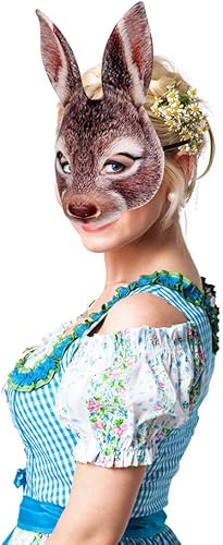 Miniatura 4 de Hosfairy 1 máscara de animales Hallween de media cara, máscara de orejas de conejo para Halloween, Pascua, fiesta, cosplay, accesorios