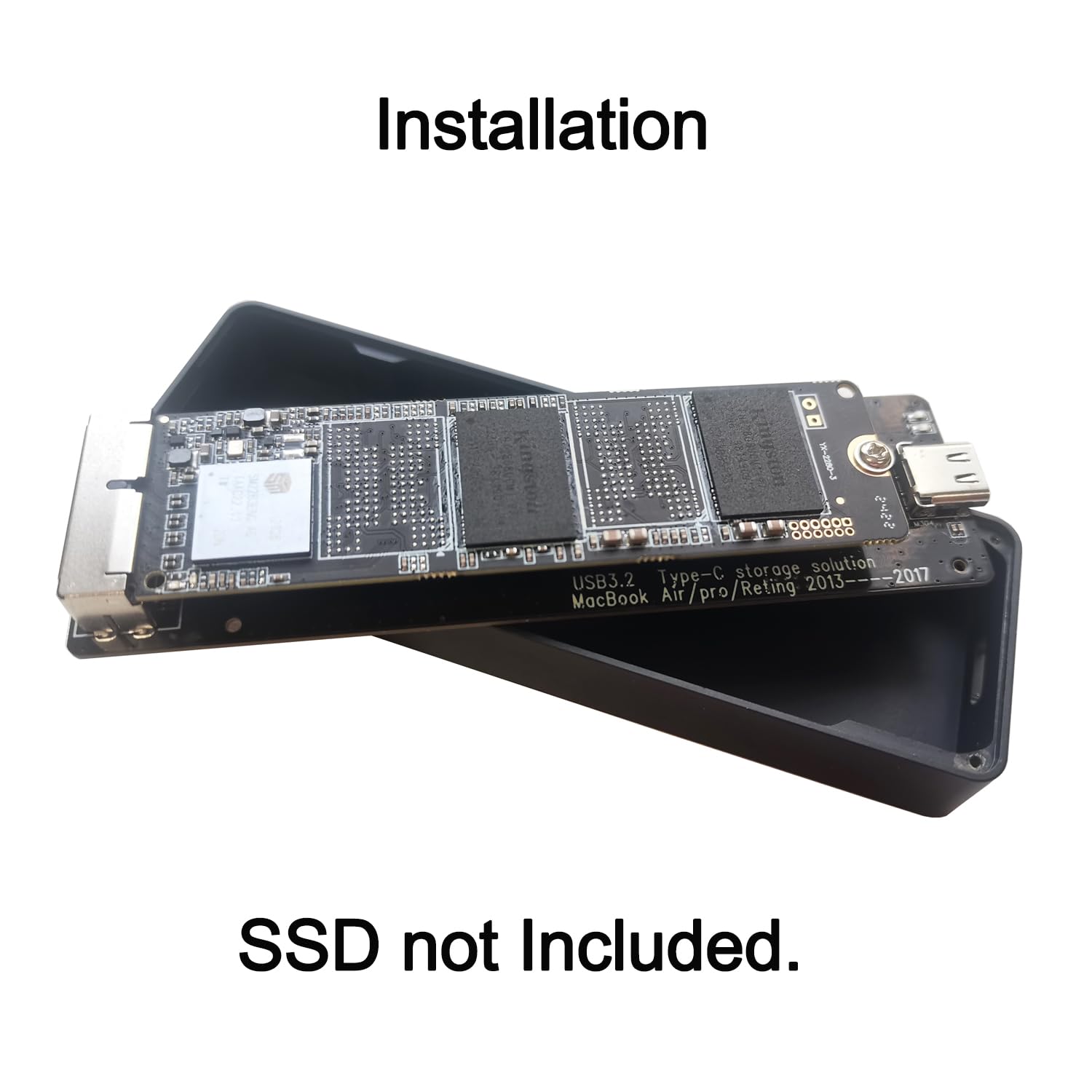 Zewnętrzna obudowa SSD USB-C 3.2 do 12+16-pinowego SSD MacBook Air/Pro mid 2013-2017, obudowa dysku twardego CNC do A1466 A1465 A1502 A1398, przenośny czytnik SSD