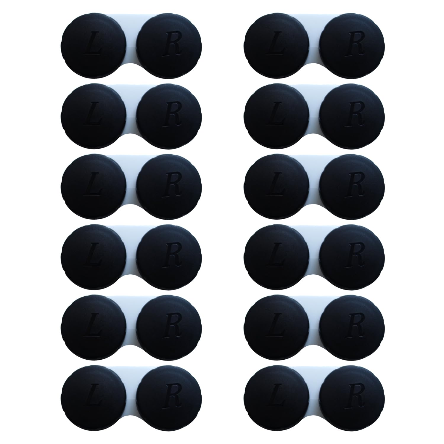 12 Pack Contact lens case Contact Lens Holder Box Soak Storage Kit Black