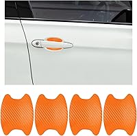 Vista 17 de Ziciner 4 calcomanías para manija de puerta de automóvil, textura de fibra de carbono, películas protectoras para manija de puerta automática