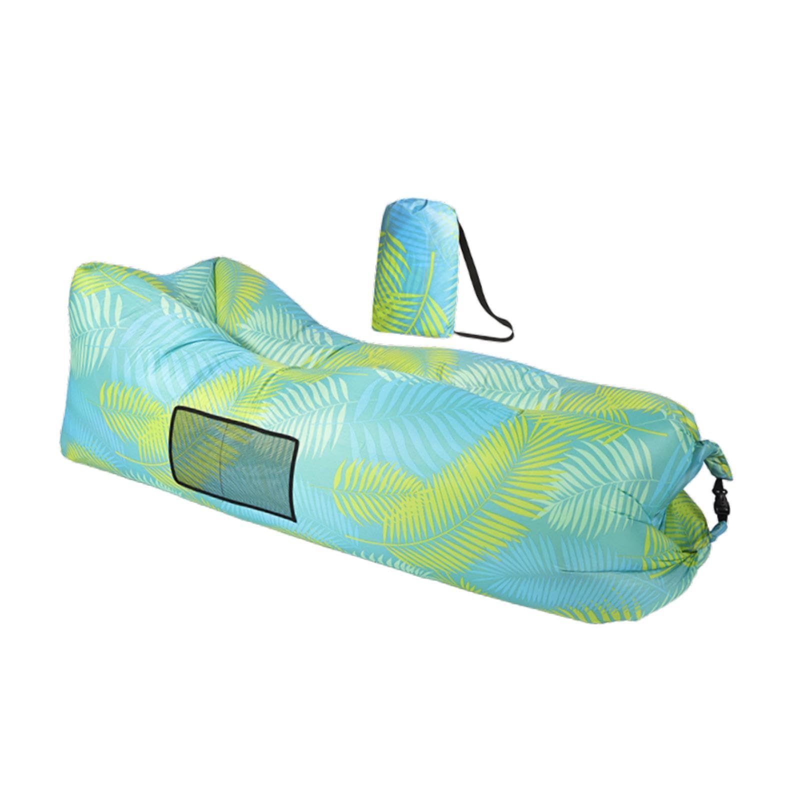 Inflatable Lounger Chair Lazy for Backyard Outdoor and Indoor Easy Setup Green Leeves-image-41