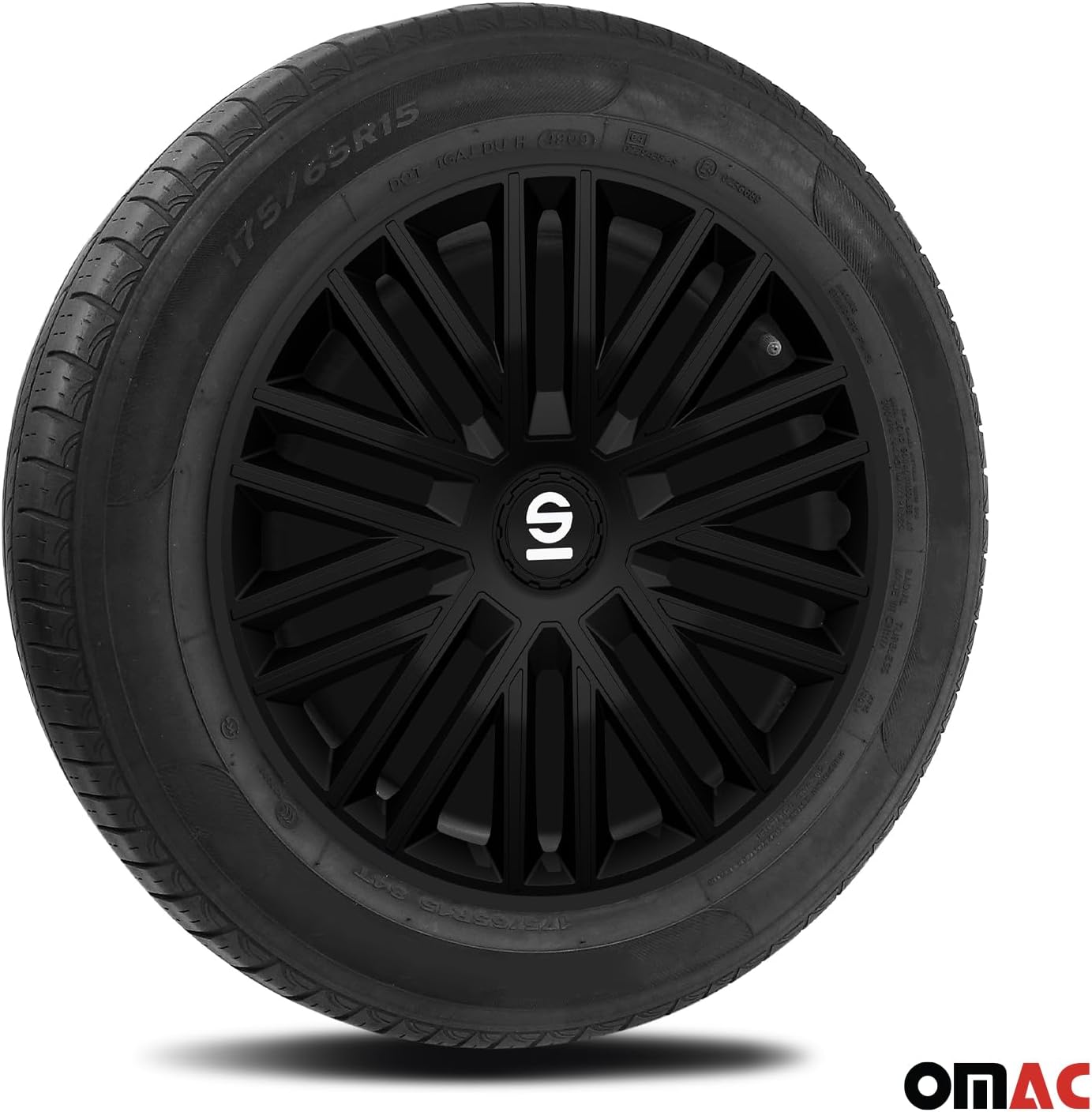 Sparco Wheel Covers Bergamo - 16-inch - Black - Set of 4 Pieces