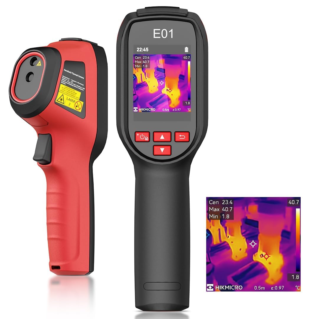 Thermal Camera E01, SuperIR Resolution 240x240, SuperScene™, 20Hz Refresh Rate, Portable Handheld Infrared Thermal Imaging Camera with Laser Pointer, 3350mAh, -4°F~752°F Range Thermal Imager