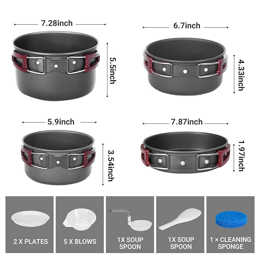 Amazon.co.jp: KingCamp キャンプ クッカー セット 鍋 アルミ 1