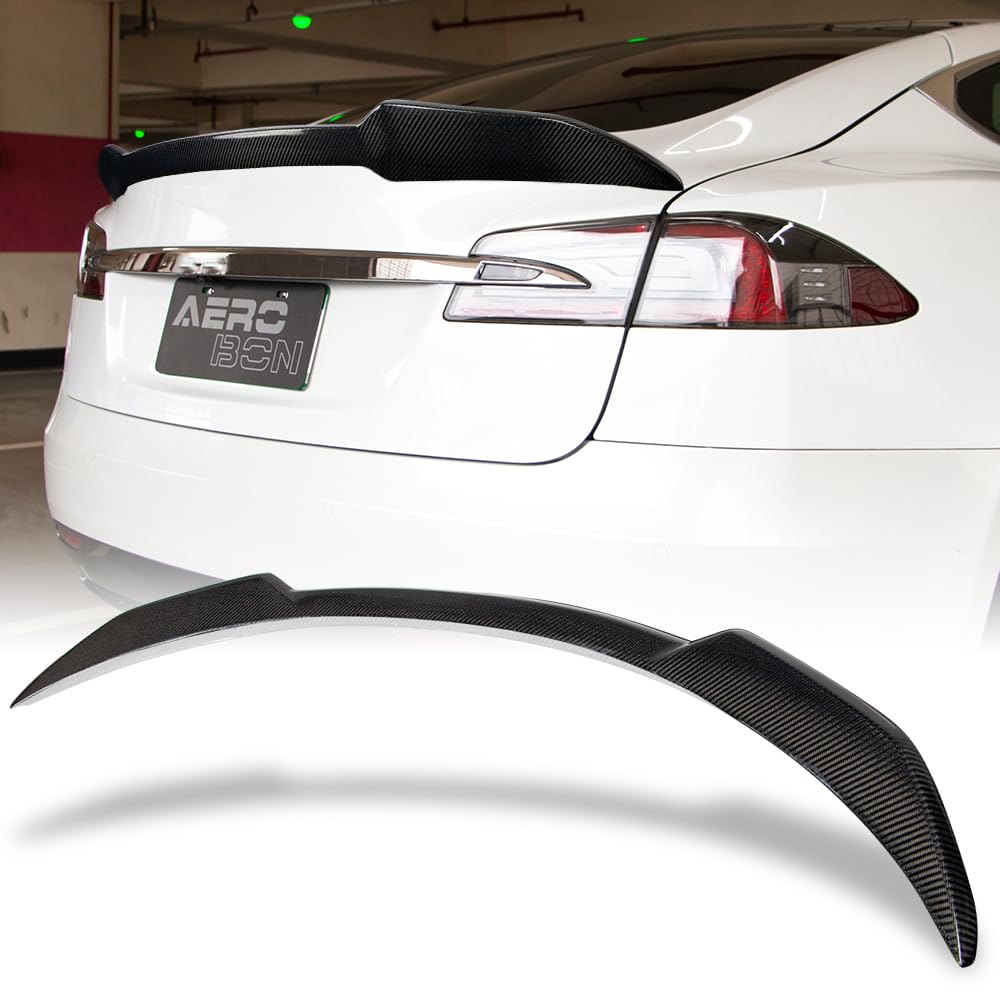 Real Carbon Fiber Rear Trunk Spoiler Wing For Tesla Model X 2016–2024 – Gloss Black Finish