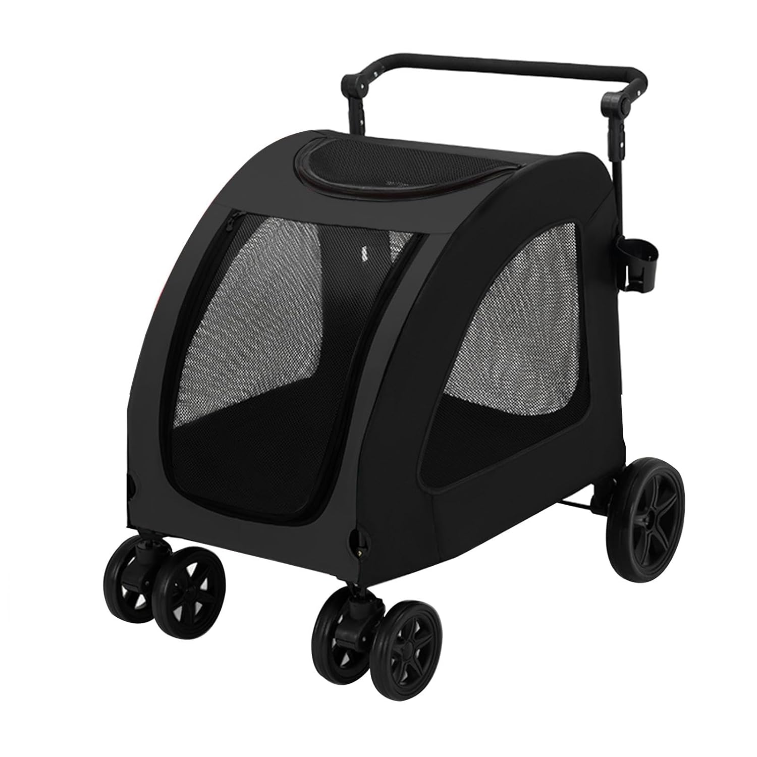 Cat Pet Stroller - Portable Strolling Cart Cat Travel Carrier | Folding Puppy Stroller, Adjustable Handle Dog Carrier Stroller for Small Medium Large Dog Cat Puppy