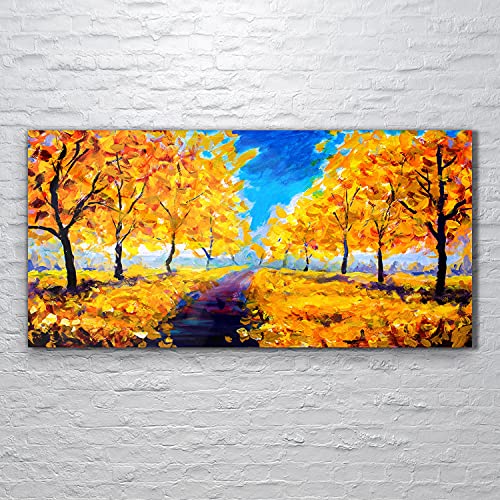 Tableau acryl Autumn Park Trees pour sublimer le mur du salon - 2