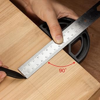 Angle Ruler, high-Precision Universal Protractor, Industrial Marking Ruler, Movable Angle, Woodworking Special Angle Measuring Tool (12 inches)