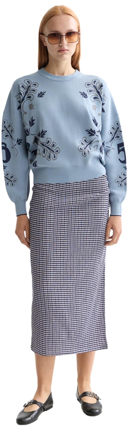 Scotch & Soda Relaxed Jacquard Pullover Faded Denim